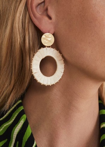 Phase Eight Threaded Circle Drop Jewellery White Canada | YMVPOF-804